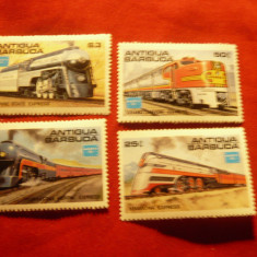 Serie Antigua si Barbuda 1985 Locomotive , 4 valori