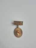 Insignă UTC &ndash; Fruntaș &icirc;n &Icirc;ntrecerea Utecistă &ndash; RSR &ndash; 3.5 cm &ndash; Stare Foarte Bună