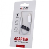 Adaptor Audio USB Type-C la 3.5 mm Forever, 0.12 m, Alb