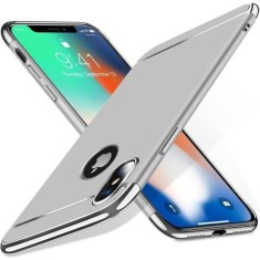 Husa Apple iPhone X, Elegance Luxury 3in1 Argintiu