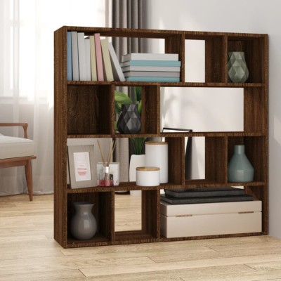 vidaXL Bibliotecă/Separator de cameră, stejar maro, 105x24x102 cm foto