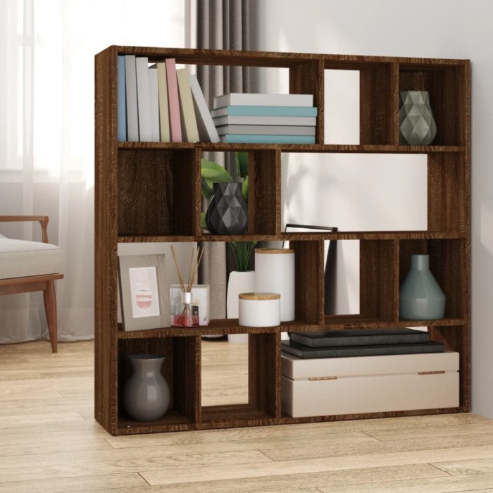 vidaXL Bibliotecă/Separator de cameră, stejar maro, 105x24x102 cm