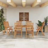 vidaXL Set de masă pentru grădină 7 pcs Maro Lemn masiv de acacia