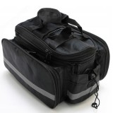 Geanta bicicleta spate 32x17x28 cm, 30L, extensibila, poliester impermeabil, cu elemente reflectorizante, negru Household NewTrend