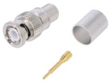 Mufă BNC Tată Drept 50&Omega; Crimpat PTFE Aurit