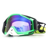Ochelari Moto ATV / Enduro / Cross, FIXATO, Lentila Albastra, Rama Negru cu Verde