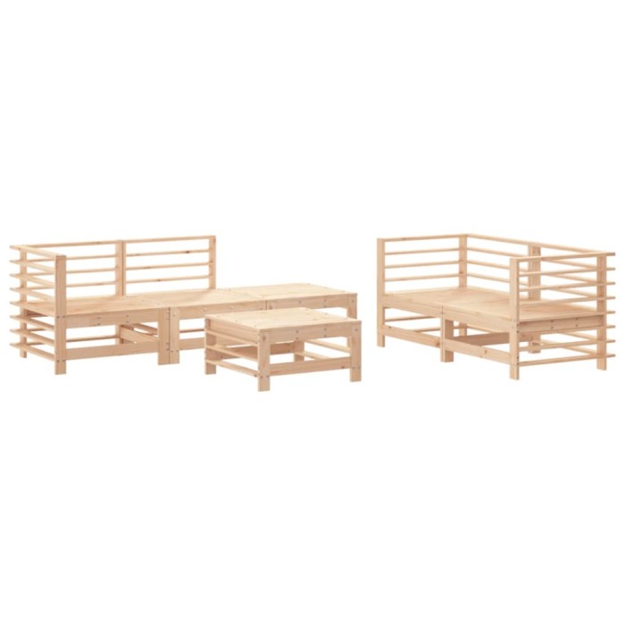 Set mobilier relexare de gradina, 6 piese, lemn masiv de pin