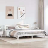 VidaXL Cadru de pat cu tăblie fără saltea, alb, 180x200 cm