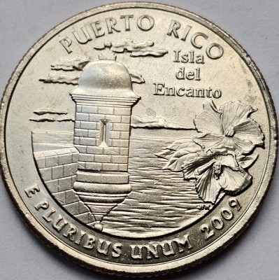 25 cents / quarter 2009 USA, Puerto Rico, unc, litera D foto