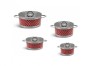 Set 4 Oale Inox Bachmayer KitchenServ cu Capac Sticla, Fund Dublu Aluminiu, Compatibil Inductie, 2L, 2.8L, 3.8L, 6.3L