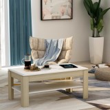 Cumpara ieftin Măsuță de cafea alb și stejar Sonoma 110x60x47cm lemn prelucrat