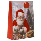 Sacos Cadou Decorative pentru Craciun cu Mos Craciun și Ciocolată, CMCLASS