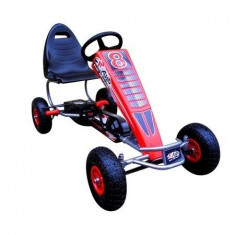 Kart cu pedale Gokart 4-10 ani cu roti gonflabile G5 R-Sport - Rosu foto