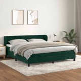 vidaXL Pat box spring cu saltea, verde &icirc;nchis, 180x200 cm, catifea 3127568