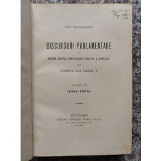 Discursuri Parlamentare Cu Priviri Asupra Dezvoltarii Politic - Titu Maiorescu , B174