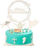 Set de 3 decoratiuni pentru tort Jognee, lemn, alb