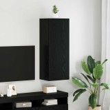 vidaXL Dulap TV de perete Pe perete Stejar Negru 40,5 x 30 x 102 cm 882941