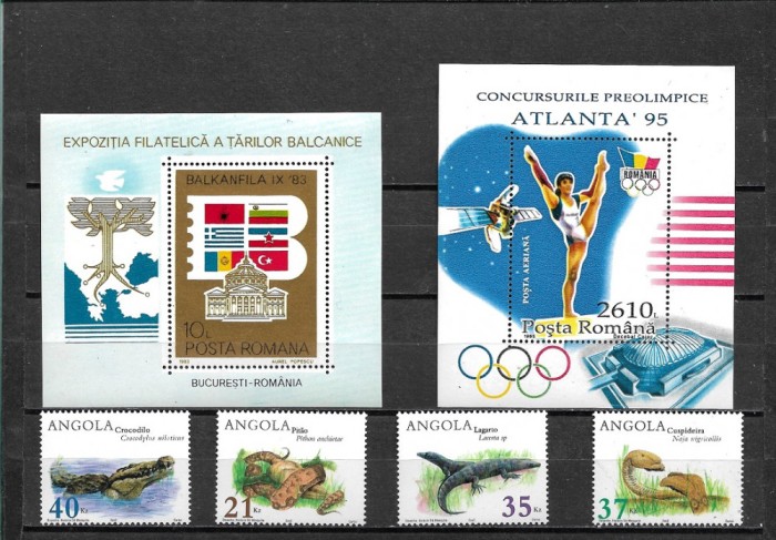 C5742 - lot timbre nestampilate Romania+Angola