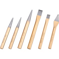 Set EXTOL PREMIUM perforator, punctator ?i dalta 6 buc. CrV. HRC 52-58; 1 buc. punctator, 2 buc. perforator, 3 buc. dalta, lung.:120-150mm foto