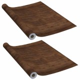 Cumpara ieftin Folii de usa autoadezive, 2 buc., stejar inchis, 210x90 cm, PVC