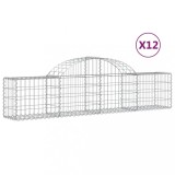 Cumpara ieftin Cosuri gabion arcuite 12 buc, 200x30x40/60 cm, fier galvanizat