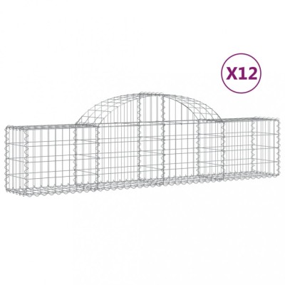 Cosuri gabion arcuite 12 buc, 200x30x40/60 cm, fier galvanizat foto