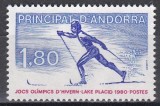 Andorra franceza 1980 - Jocurile Olimpice de iarnă - Lake Placid, MNH