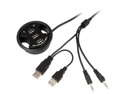Hub USB Jack 3,5mm cu 2 Porturi și 3 Porturi USB foto