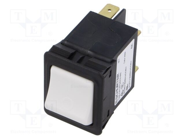 &Icirc;ntrerupător supracurent SCHURTER TA35 240VAC 60VDC 4A 2 poli DPST alb
