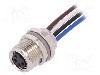 Conector M8, 4 pini, clasa etanseitate IP67, TE Connectivity - T4071017041-001