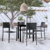 Gossi set de servit masa pentru gradina, 5 piese, negru