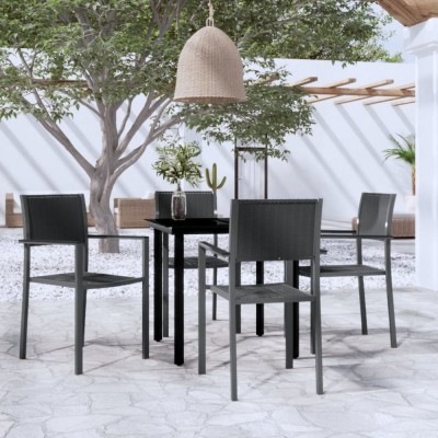 Gossi set de servit masa pentru gradina, 5 piese, negru foto