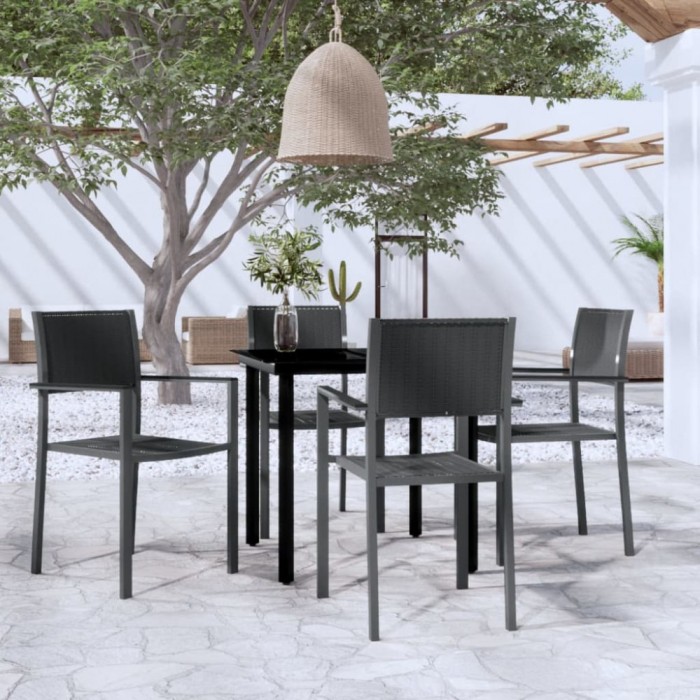 Gossi set de servit masa pentru gradina, 5 piese, negru