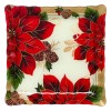 Farfurie Sticlă, Model Crăciuniță, Roșu Ecru, 25x25cm, Oem