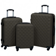 Set de valize cu carcasa rigida, 3 piese, antracit, ABS GartenMobel Dekor