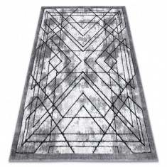 Covor modern COZY Tico, geometric - structural două niveluri de lână gri, 140x190 cm