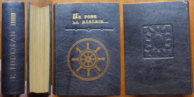 Radu Tudoran, Un port la rasarit, 1945, editia a IV-a cu autograf, legata integral piele, design unic, bibliofil, ex. 7 / 10 pe hartie Japan document foto