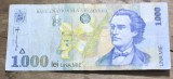 BNKRO05 Bancnota veche 1000 lei 1998 Mihai Eminescu hirtie Romania una mie lei circulata bani vechi colectie numismatica
