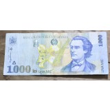 BNKRO05 Bancnota veche 1000 lei 1998 Mihai Eminescu hirtie Romania una mie lei circulata bani vechi colectie numismatica