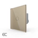 Intrerupator touch simplu Livolo ZigBee EC din sticla, auriu