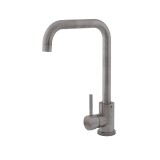 Baterie bucatarie Flow FB-011 G inox SUS304, crom mat, pipa fixa rotativa 360&deg;, monocomanda