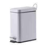 Cumpara ieftin Cos gunoi cu clapeta fier alb 29,5 x 14 x 30 cm, 5 L