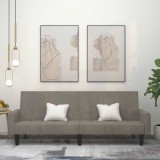 Canapea extensibilă 2 locuri vidaXL, gri deschis, catifea, 220x84.5x69 cm. Canapea/pat ideală living, dormitor, oaspeți.