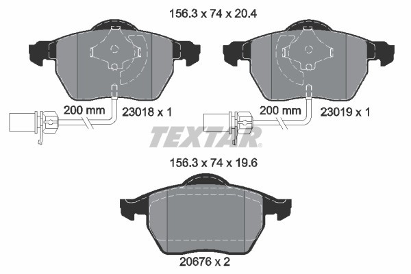 TEXTAR 2301802 Q+ set placute frana,frana disc