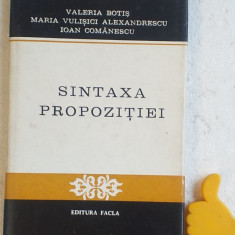 Sintaxa propozitiei Valeria Botis Maria Vulsici Alexandrescu