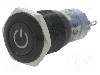 Intrerupator anti-vandalism, ON-ON, &Oslash;16mm, ONPOW - LAS2GQF-11ZDT/B/12V/A