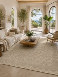 Cumpara ieftin Covor Jersey Home A764 E515, Marime 100 x 200 cm, Bej, Fara fir, Tesatura plata, Antialergic, Polipropilena, Hidrofug,Bucatarie, Hol, Balcon,Terasa