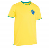 Tricou Fotbal FF100 Brazilia 2022 Galben Copii, Kipsta