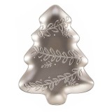 Tava Craciun Bradut plastic auriu cm 21,5 x 28,5 H