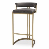 Cumpara ieftin Scaun de bar Dante finisaj bronz periat catifea gri savona 115838 EICHHOLTZ Gri Savona catifea gri | finisaj alamă periată